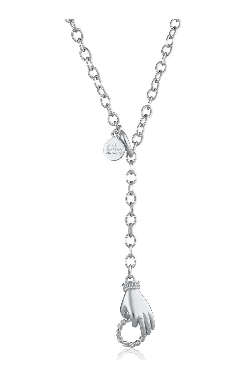 Lily Charmed Silver In Safe Hands Charm Collector Necklace