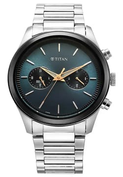 Titan Regalia Opulent Quartz Analog with Day and Date Black Dial Two Toned Stainless Steel Strap Watch for Men