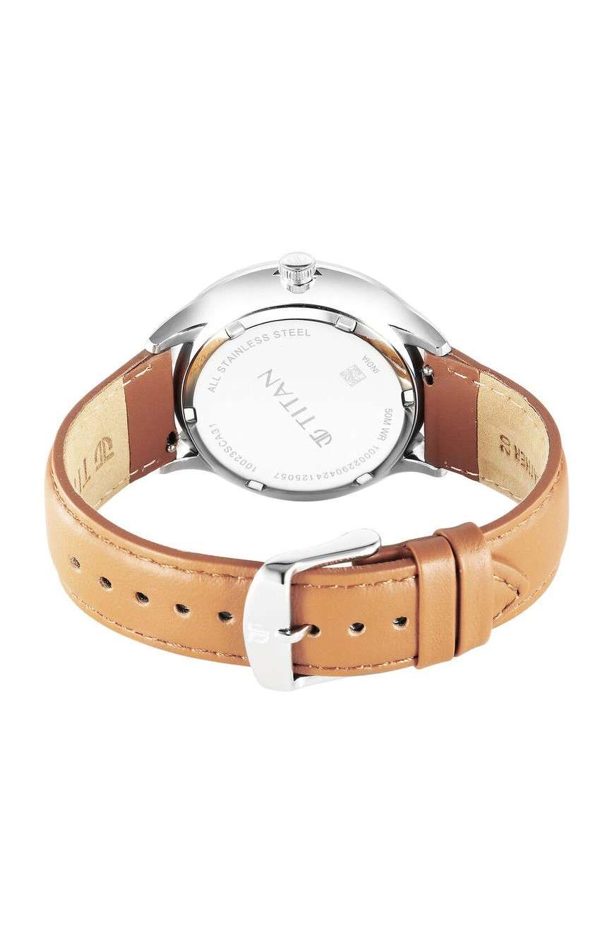 Titan Timeless Treasures Quartz Analog with Date Green Dial With Brown Color Leather Strap Watch For Men