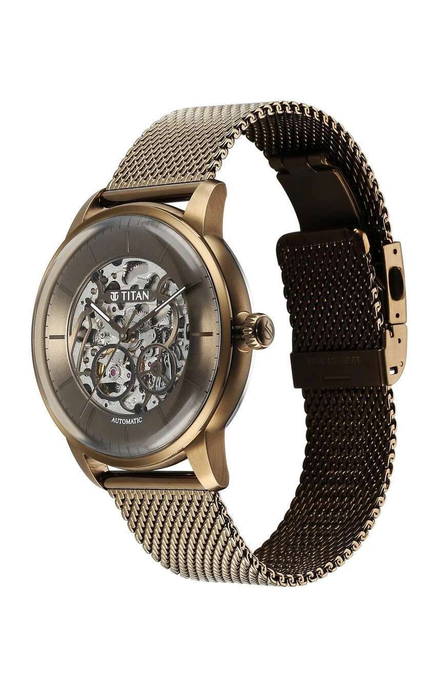 Titan Automatic Color Upgrade Green Dial Green Stainless Steel Strap Watch For Men