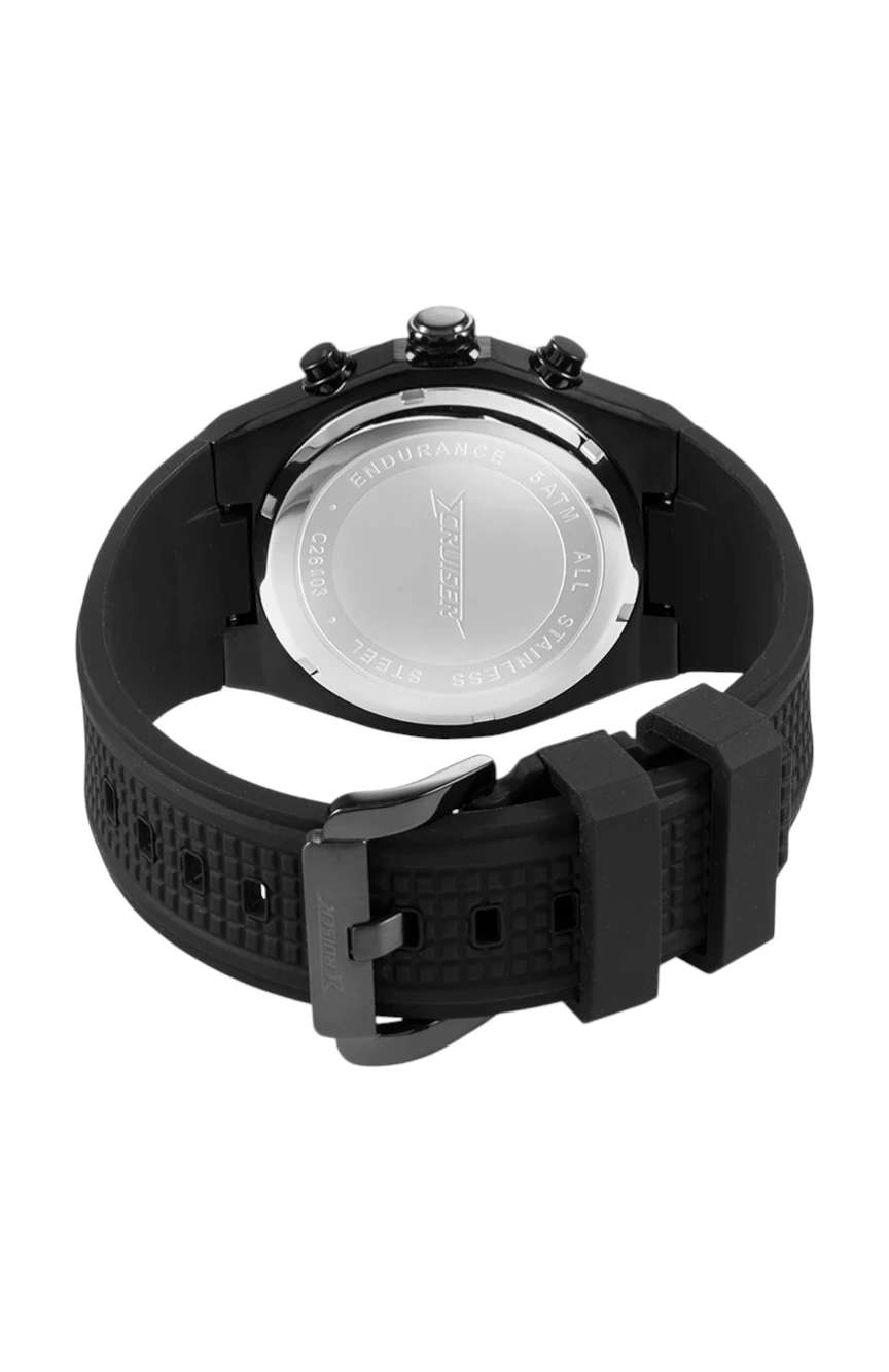 كروزر Gents Black Silicon Strap watch