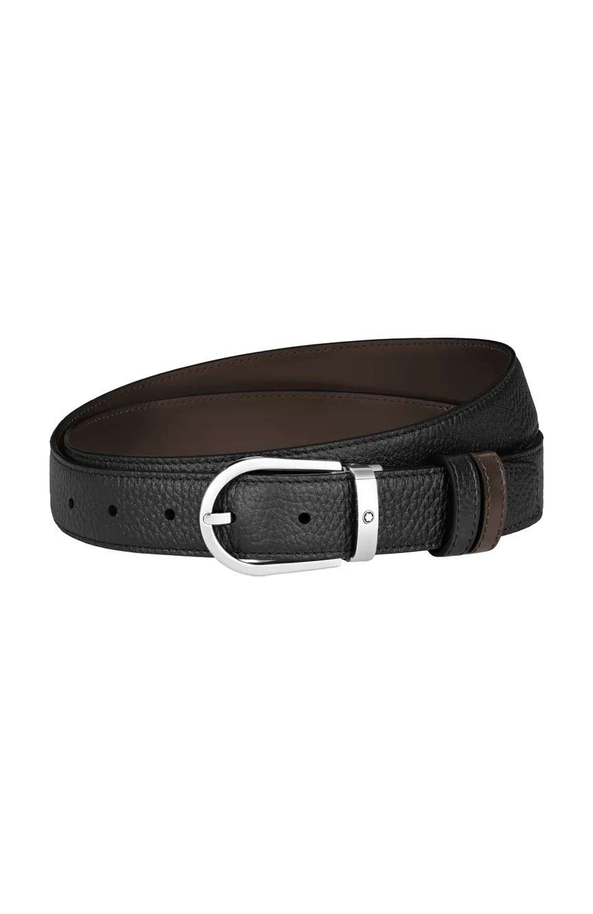 Montblanc Horseshoe 30 mm Reversible Belt in Grain Leather