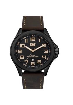 Cat Men's Analog Leather