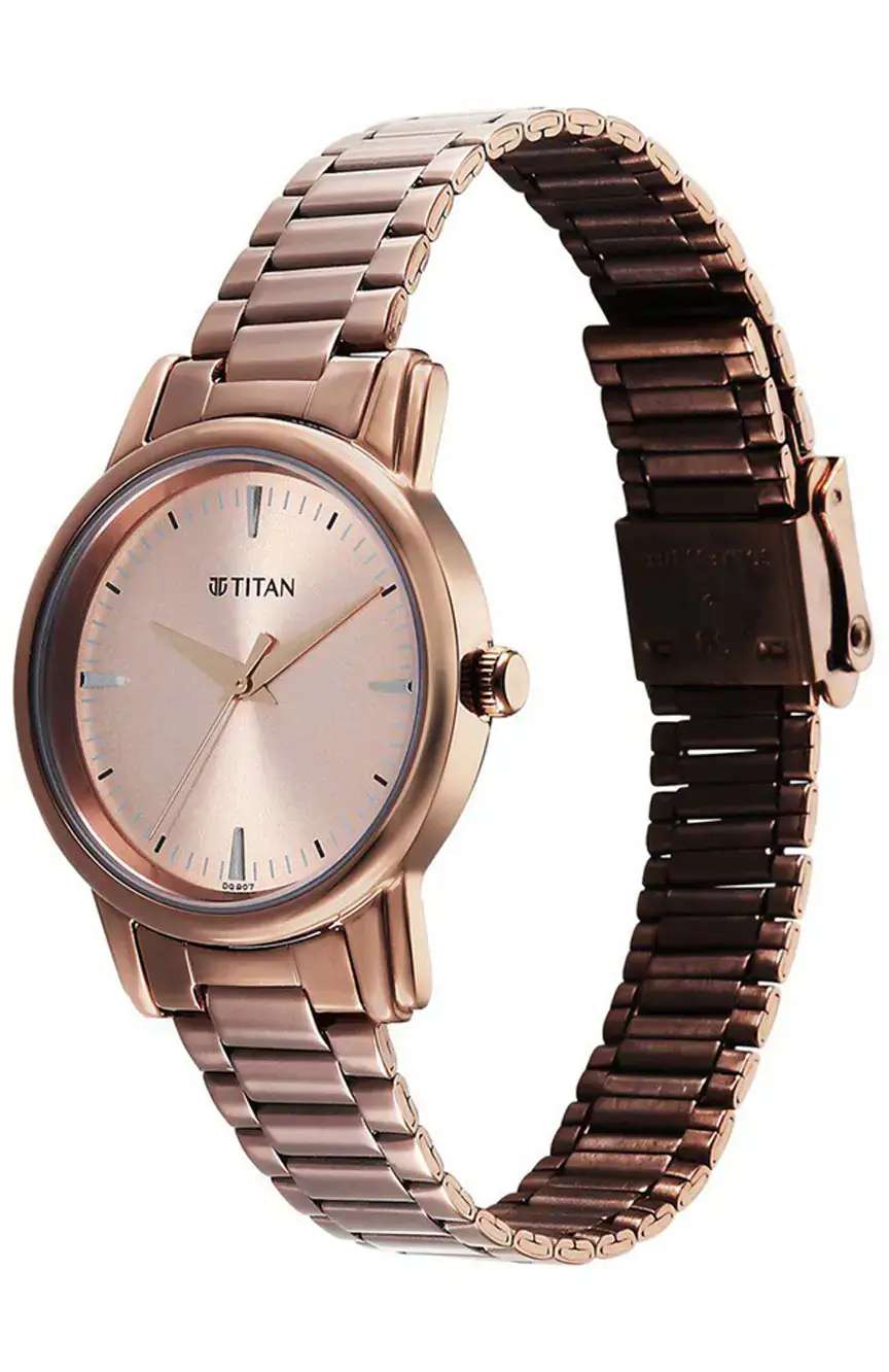 Titan Karishma Quartz Analog Brown Dial Brown Stainless Steel Strap Watch For Women