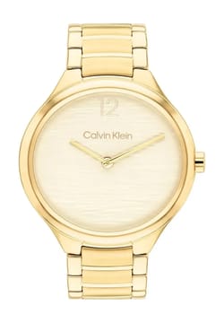 Calvin Klein ساعة كلفن كلاين كوارتز ستيل وذهب للنساء 25100048