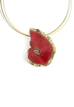 Fili Plaza Nenufar bronze red pendant necklace