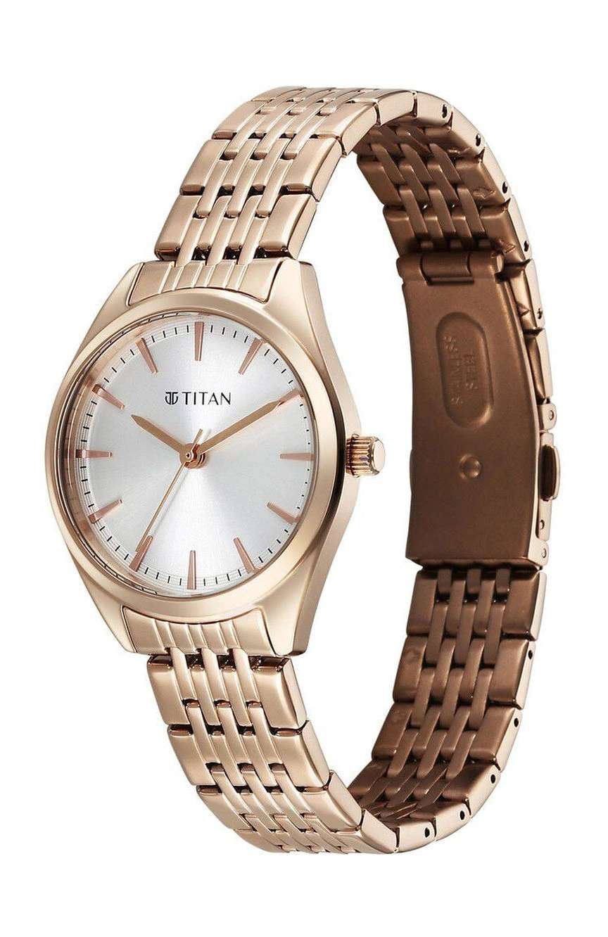 Titan Workmode Quartz Analog Silver Dial Stainless Steel Strap Watch For Women