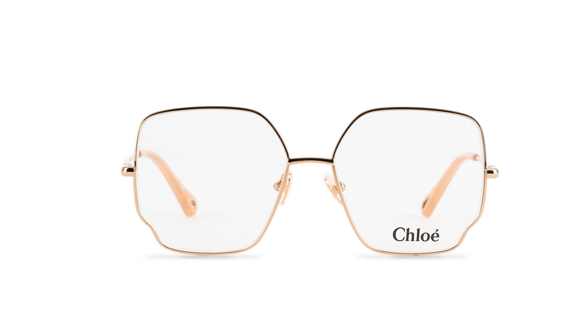 Chloe Women Rectangular Square Gold Eyeglass | RivoliShop.com