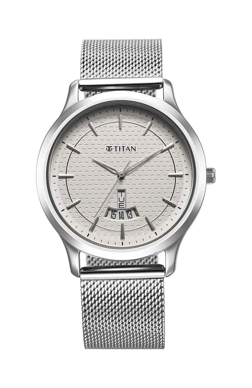 

Titan | Titan Karishma Quartz Analog Silver Dial Stainless Steel Strap Watch for Men