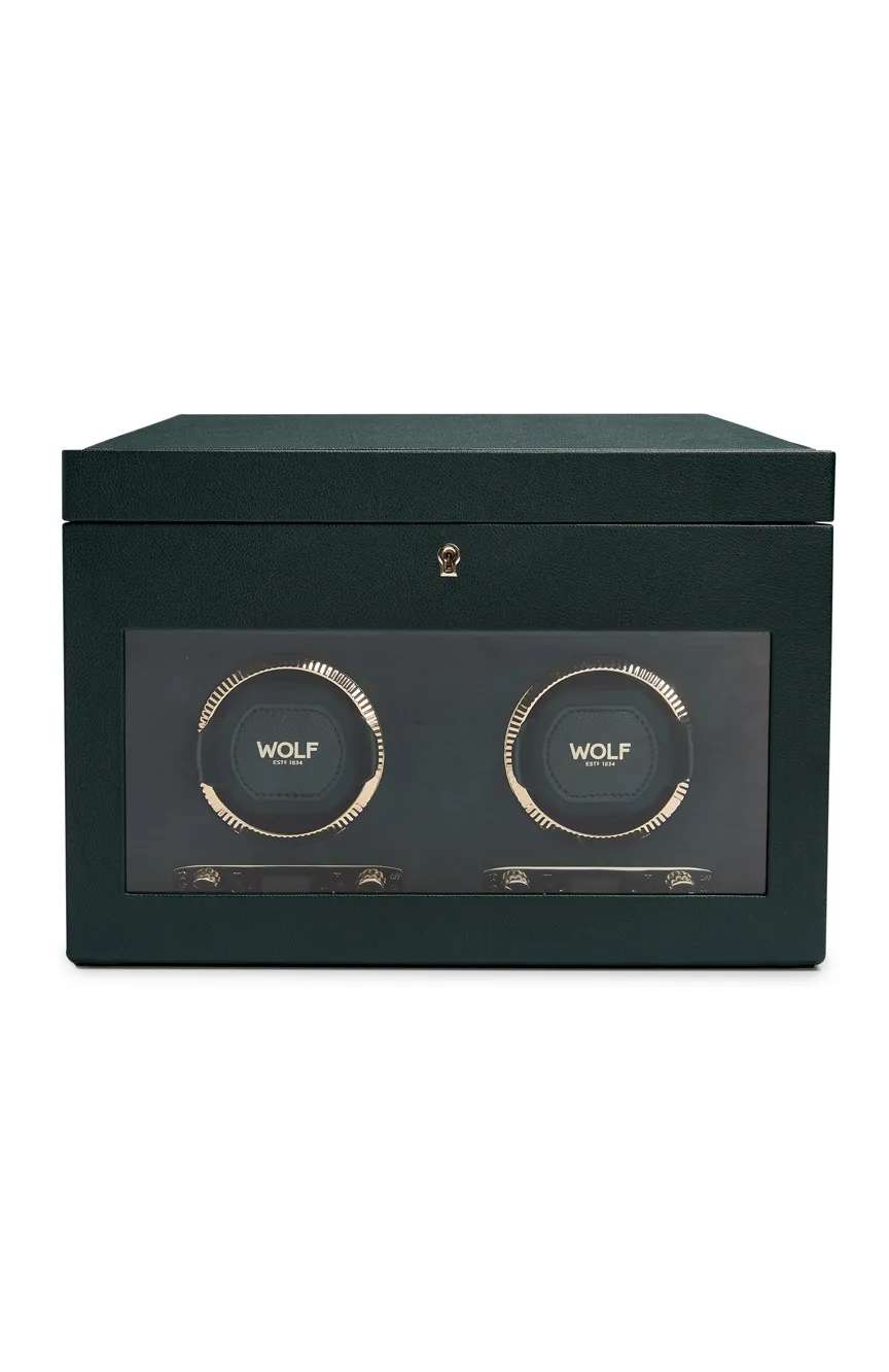 WOLF BRITISH RACING DOUBLE WATCH WINDER WITH STORAGE
