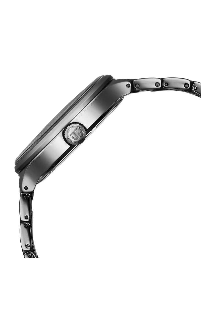 Titan Ceramic Fusion Multifunction Black Round Dial Two Toned Stainless Steel Strap Watch For Men