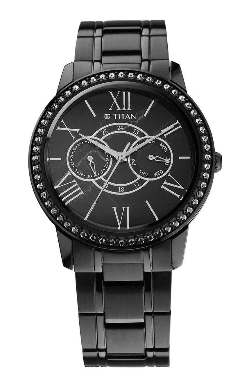 Titan Royale Quartz Multifunction Marble Dial Stainless Steel Strap Watch for Men