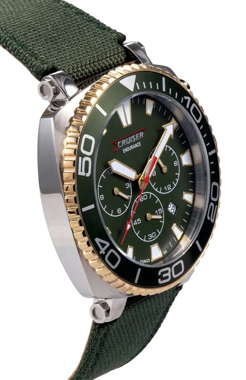 كروزر Gents Green canvas strap watch