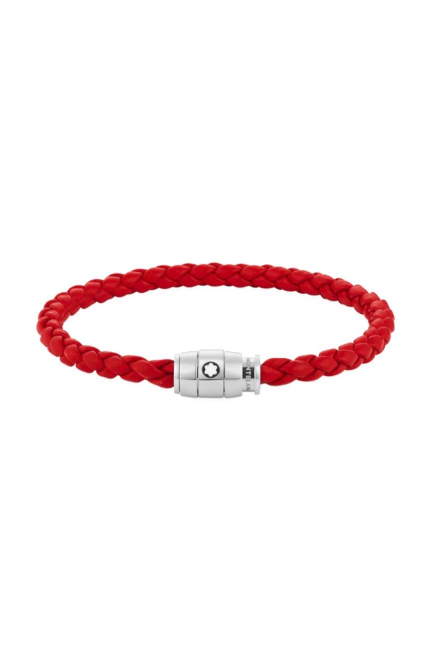 Montblanc Bracelet Red rings Leather & Steel 60