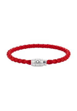 Montblanc Bracelet Red rings Leather & Steel 60