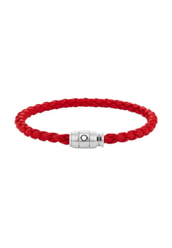 Montblanc Bracelet Red rings Leather & Steel 60