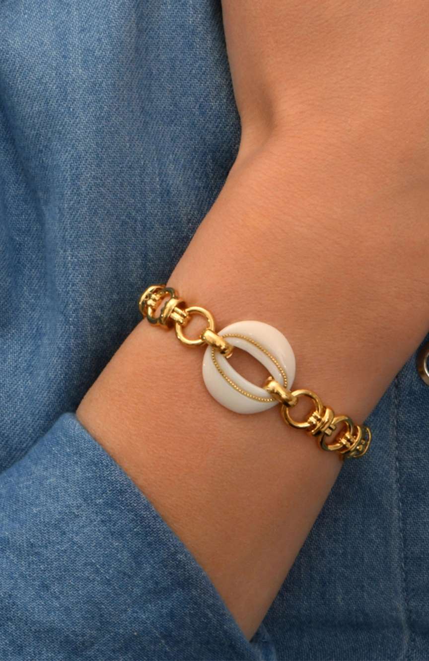 Satellite Masseria Gold-Plated Chain Bracelet - White