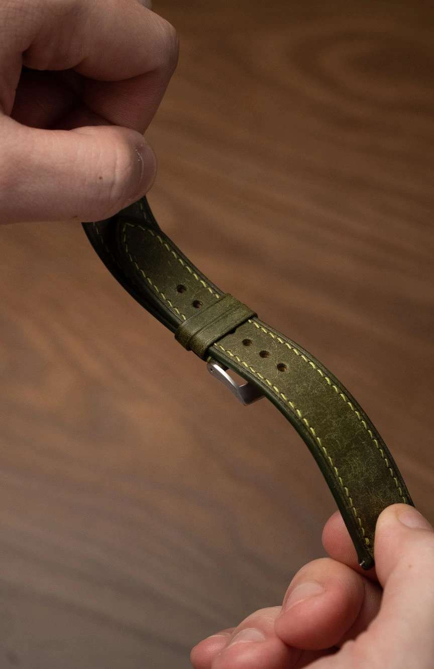 Delugs Leather - Olive Green Pueblo Slim Strap