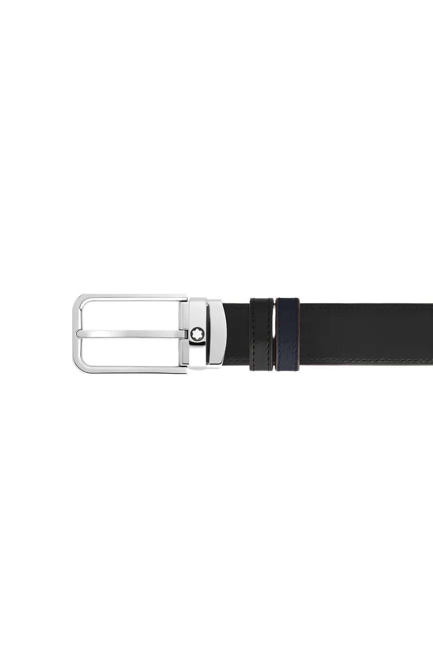 Montblanc 30 mm Reversible Belt in Grain Leather with Rectangular Buckle