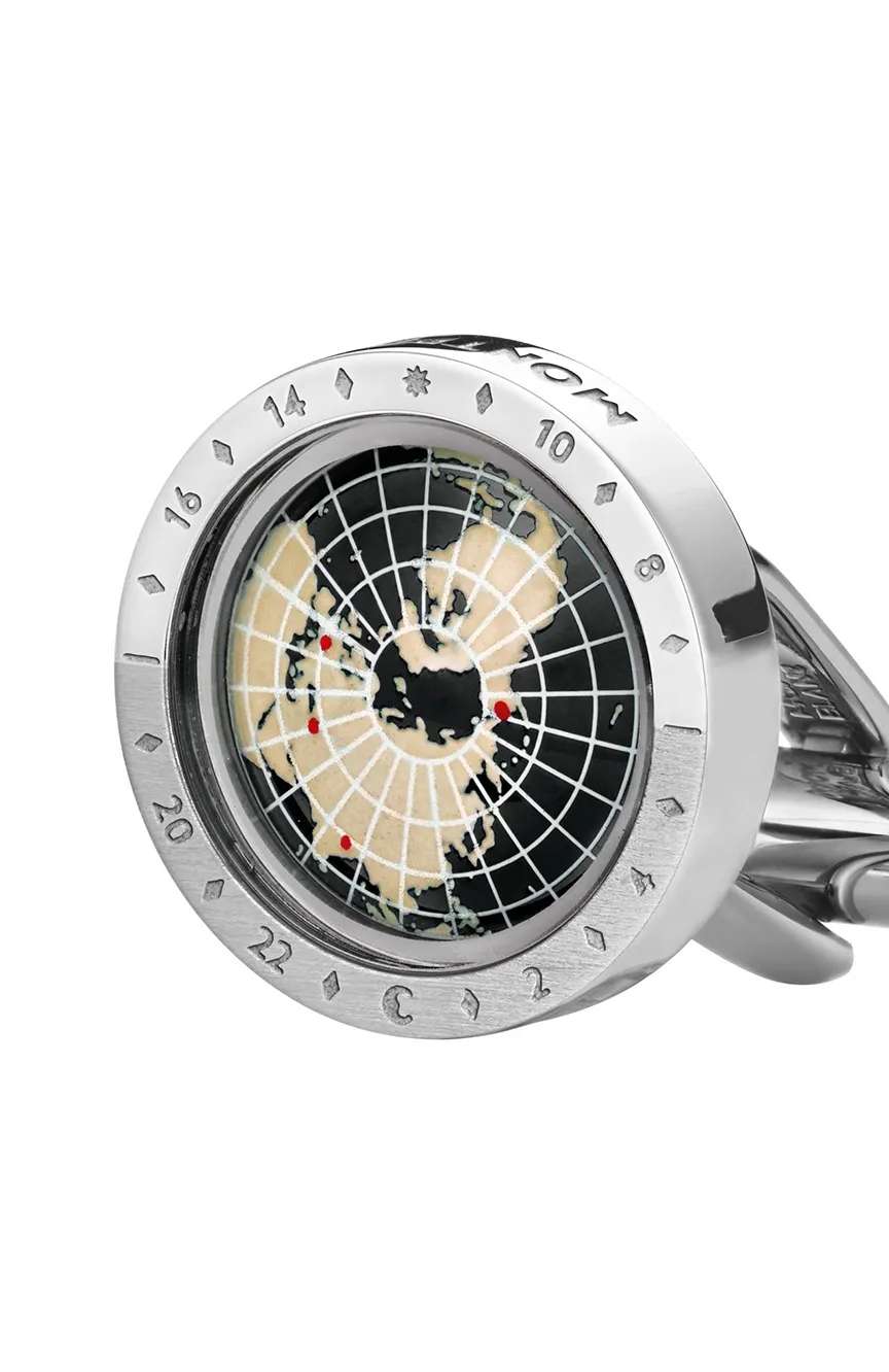 مون بلان أزرار أكمام جيوسفير 1858 لون أسود