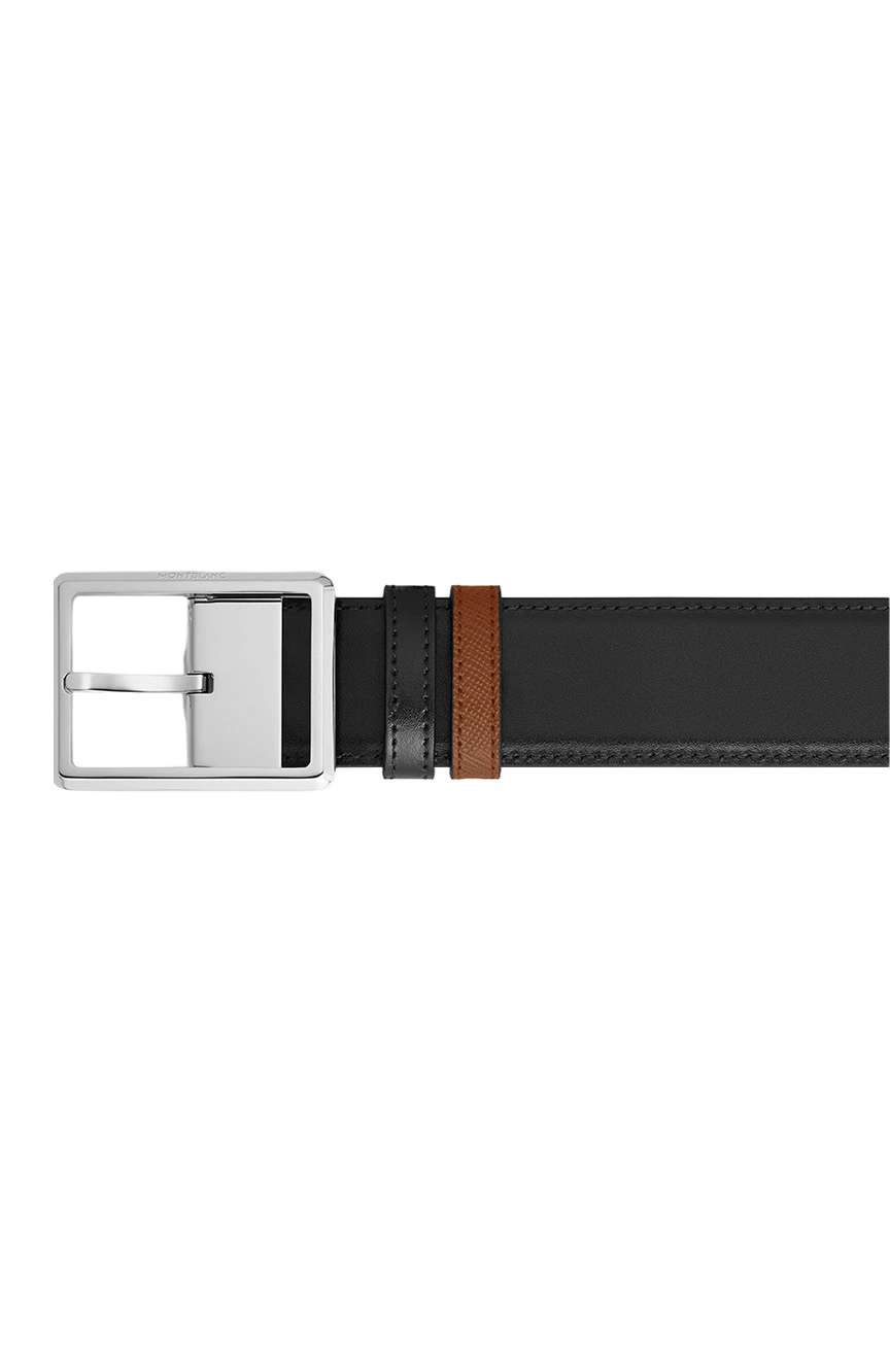 Montblanc 35 mm Reversible Belt in Sartorial Leather with Rectangular Buckle