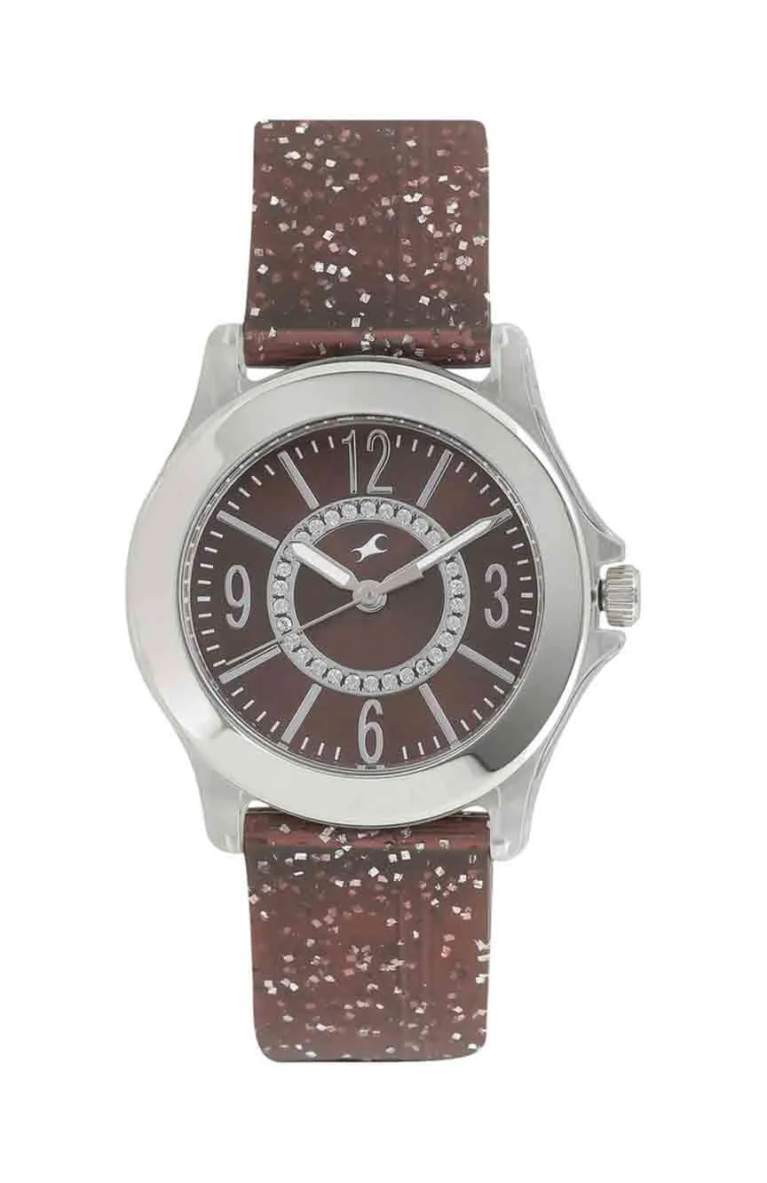 

Titan | Fastrack Trendies Quartz Analog Brown Dial Plastic Strap Watch for Girls