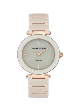 Anne Klein ساعة يد نسائية بسوار سيراميكي