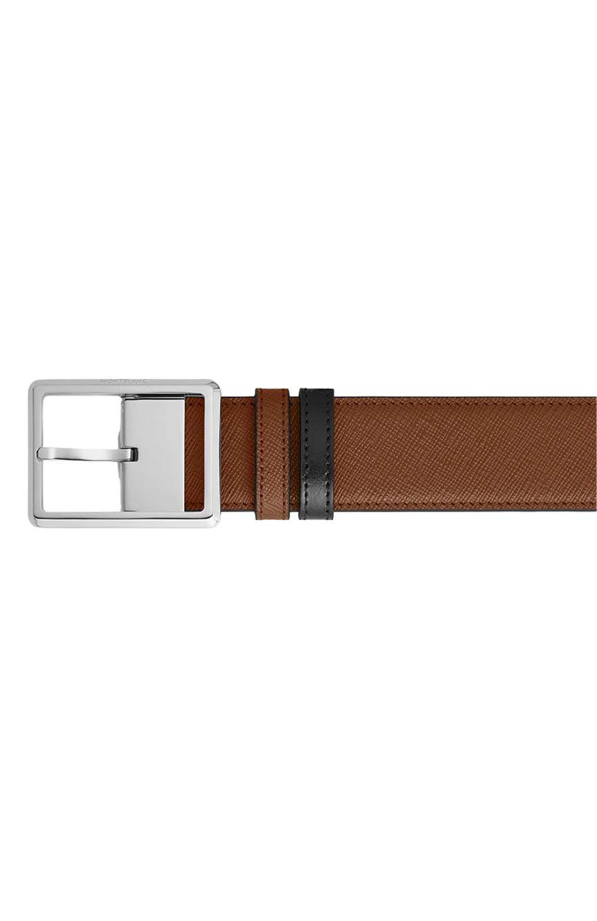 Montblanc 35 mm Reversible Belt in Sartorial Leather with Rectangular Buckle