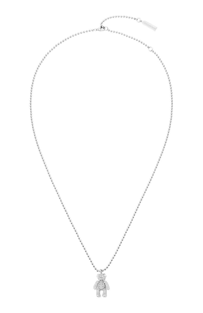 Numbering Pave Teddy Bear Necklace