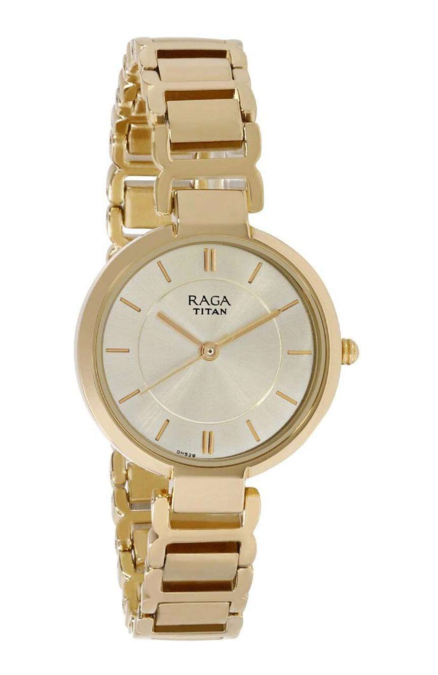 Titan Raga Viva Champagne Dial Women Watch With Metal Strap