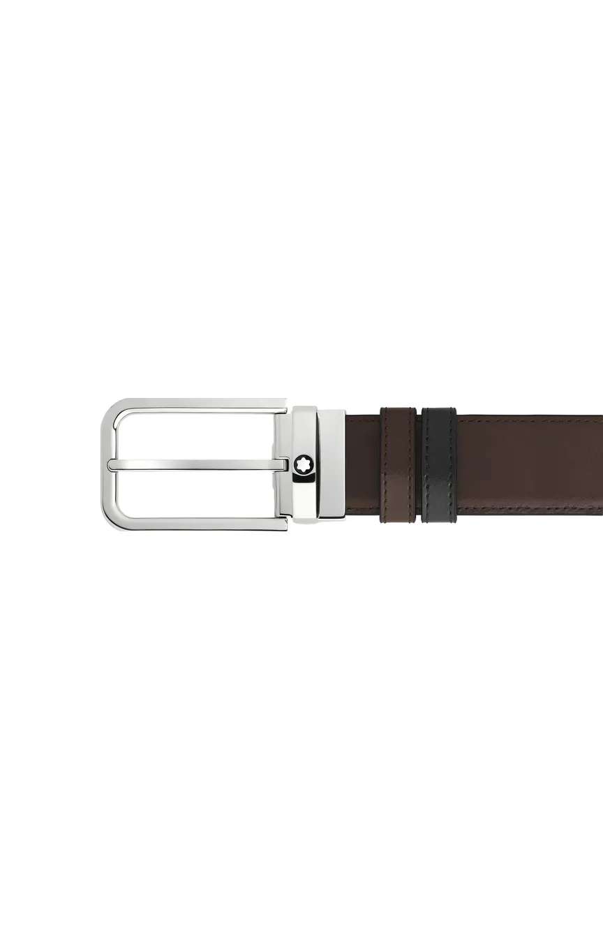 Montblanc 35 mm Reversible Belt in Meisterstuck Leather with Rectangular Buckle