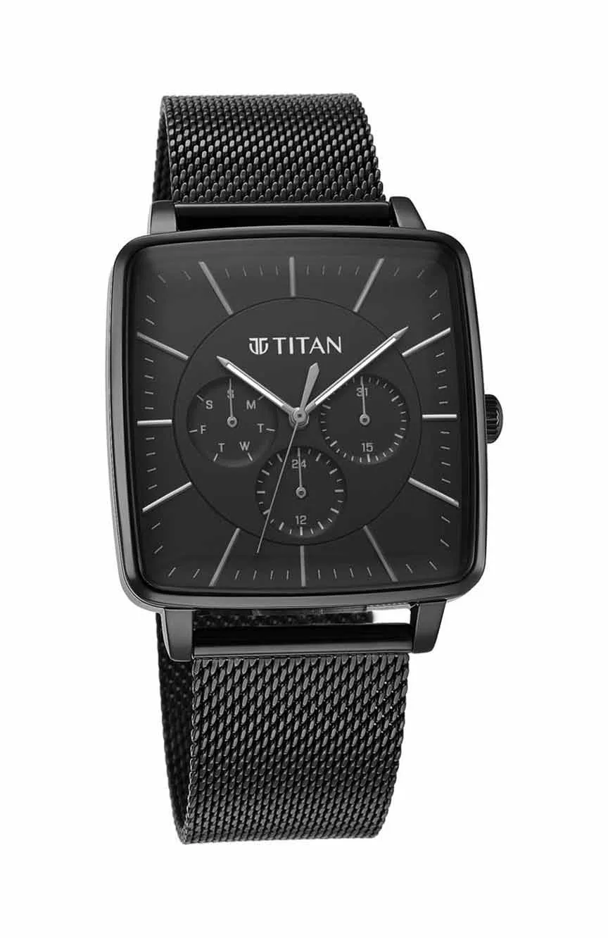 

Titan | Titan Avant Garde Black Dial Quartz Multifunction Stainless Steel Strap watch for Men