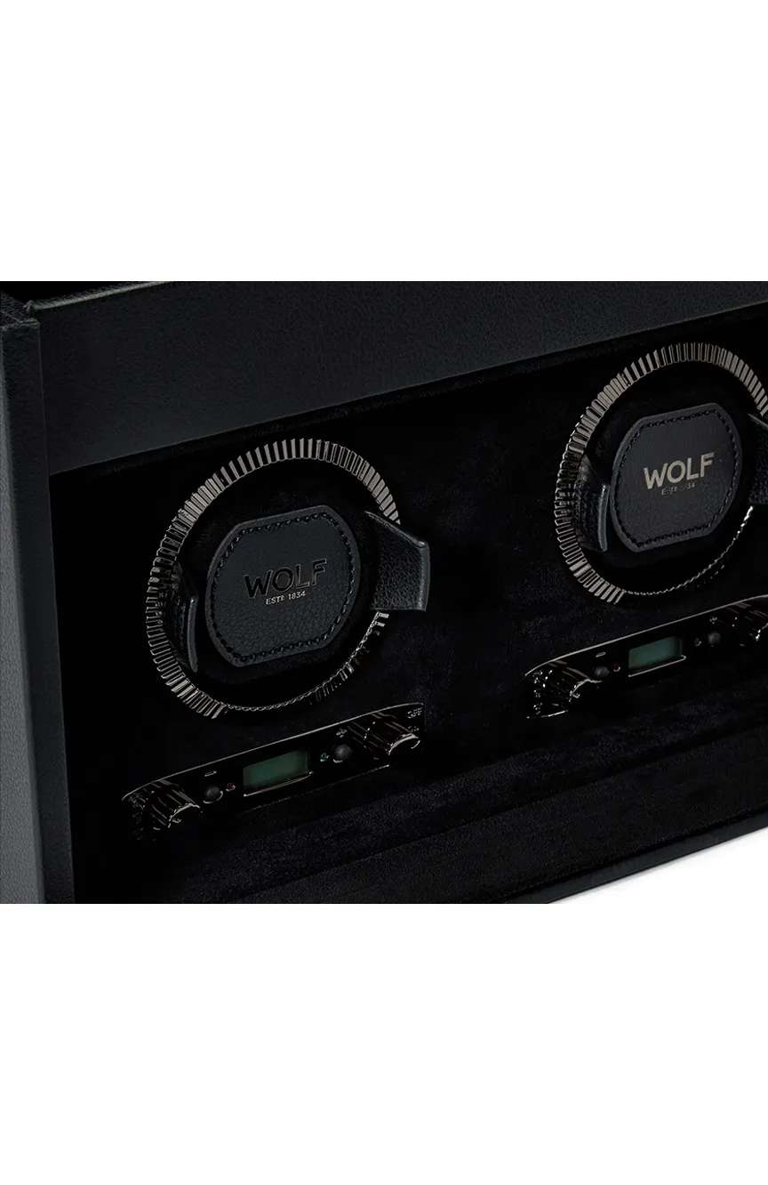 WOLF BRITISH RACING DOUBLE WATCH WINDER WITH STORAGE