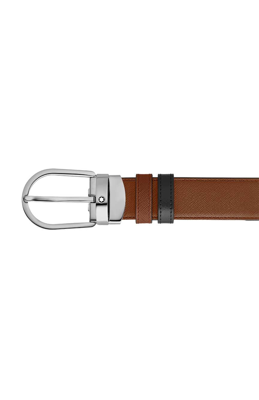 Montblanc Horseshoe 30 mm Reversible Belt in Sartorial Leather
