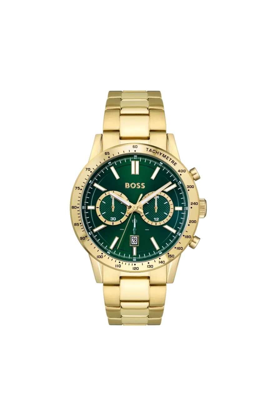 بوص ساعة يد رجالية بسوار ستانلس ستيل من بوص بتقنية الكوارتز - 1513923