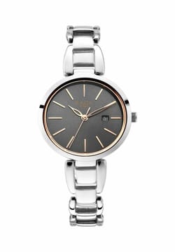 Titan Raga Viva Grey Dial Analog with Date Silver Metal Strap Watch for Women