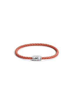 Montblanc Bracelet Steel 3 Rings Meisterstuck Collection In Cayenne Leather, Size 63