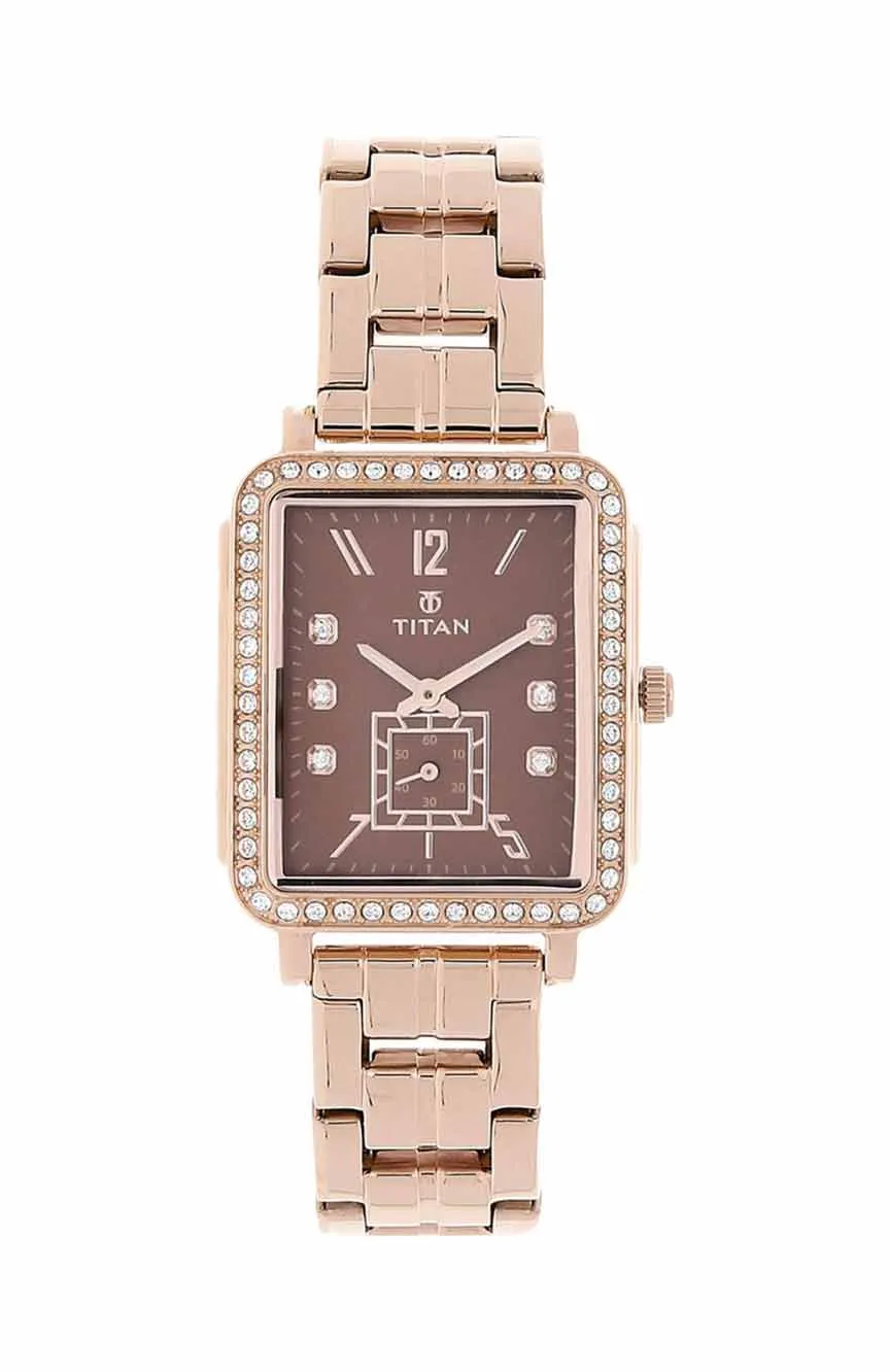 

Titan | Titan Quartz Analog Brown Dial Stainless Steel Strap Watch for Women