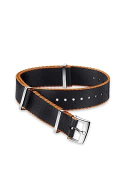 OMEGA Polyamide, black orange bordered, Nato Strap
