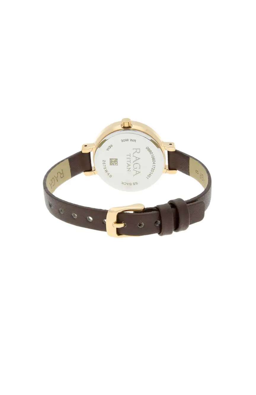 Titan Raga Viva Rose Gold Dial Women Watch With Leather Strap