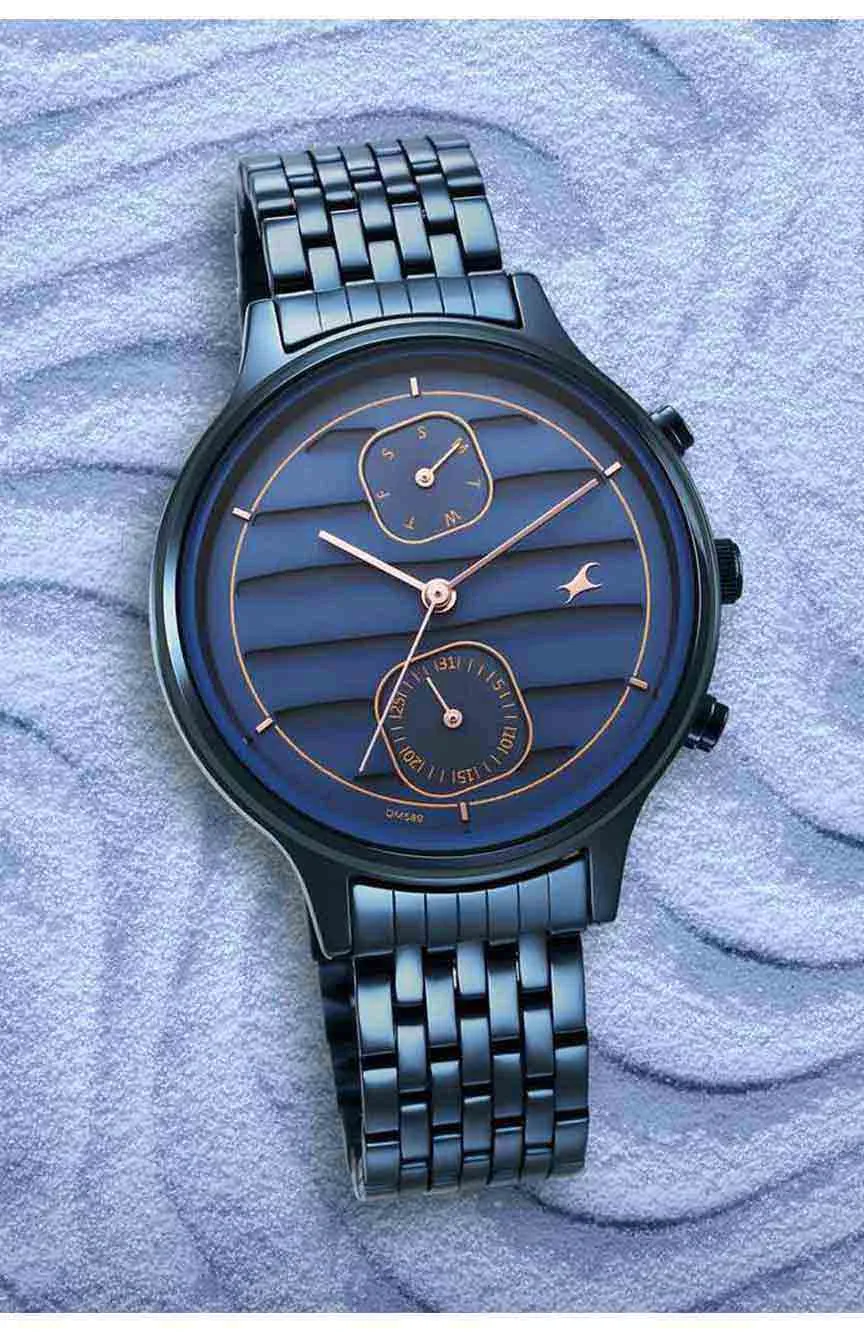 

Titan | Fastrack Style Up Blue Dial Stainless Steel Strap Watch for Girls