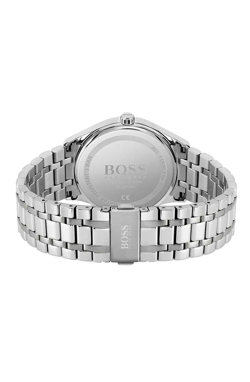 بوص ساعة يد رجالية بسوار ستانلس ستيل من بوص بتقنية الكوارتز - 1513833