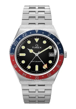 Timex Q GMT 38mm Stainless Steel Bracelet Watch
