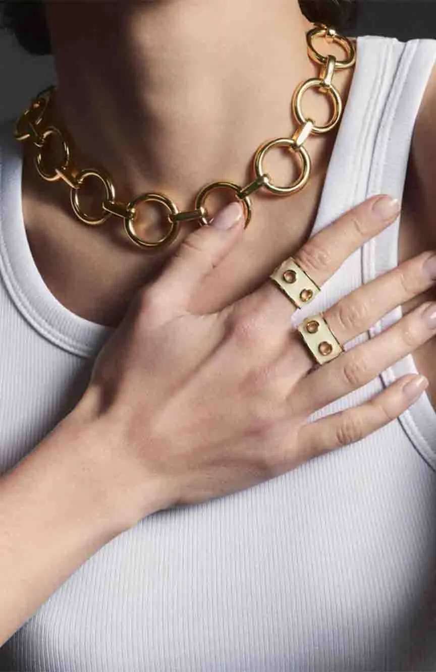 Bangle-Up Adjustable lacquered perforated brass ring