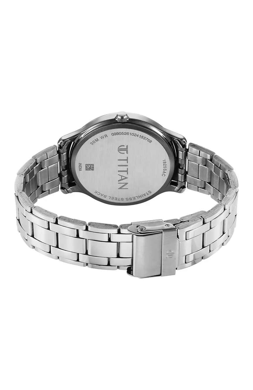 Titan Karishma Watch Silver Metal Strap with Silver Dial for Men