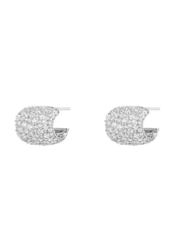 Numbering Pave Hoop Earrings