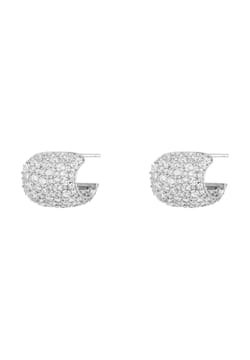 Numbering Pave Hoop Earrings