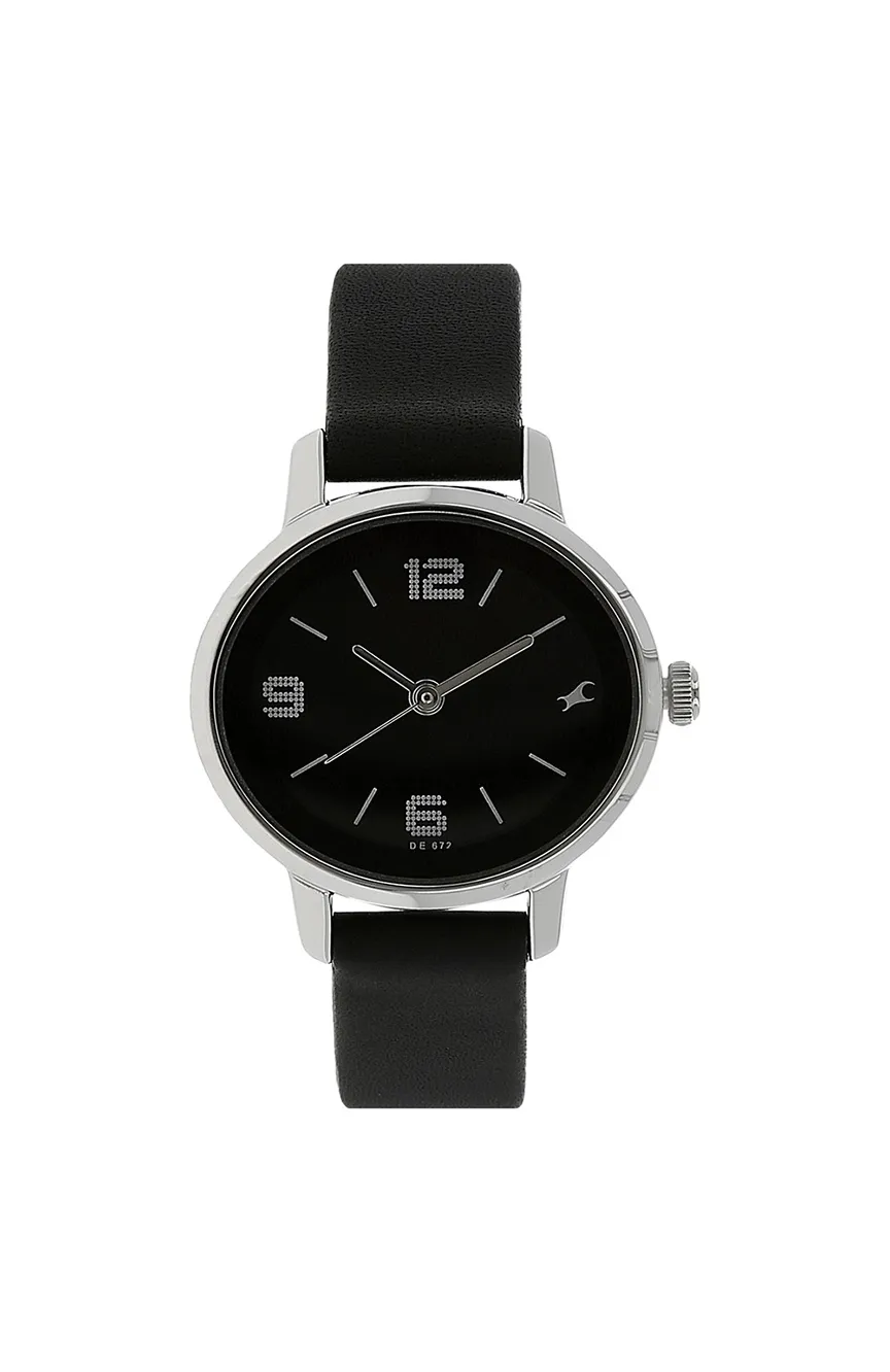 

Titan | Fastrack Quartz Analog Black Dial Leather Strap Watch for Girls