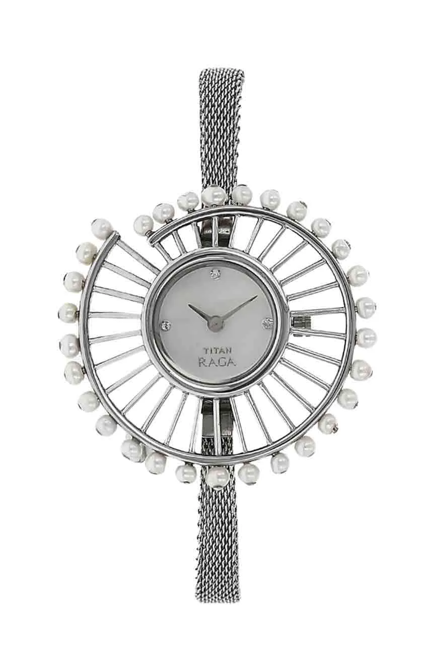 

Titan | Titan Quartz Analog Mother of Pearl Dial Stainless Steel Strap Watch for Women