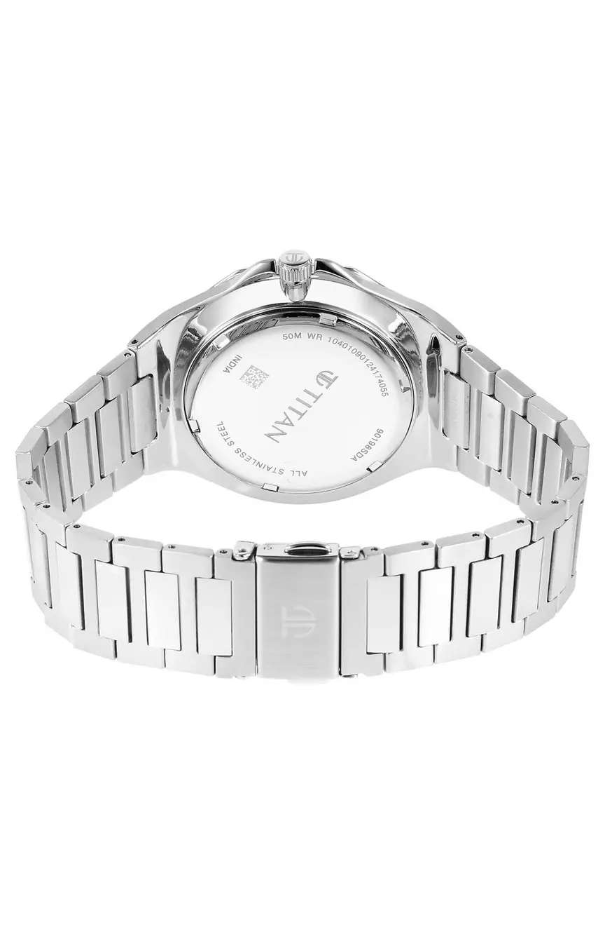 Titan Classic Slim Multifunction Quartz Multifunction Blue Dial Stainless Steel Strap Watch For Men